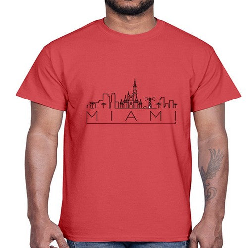 Miami Minimal Skyline 1281#- cities- Cotton Tee