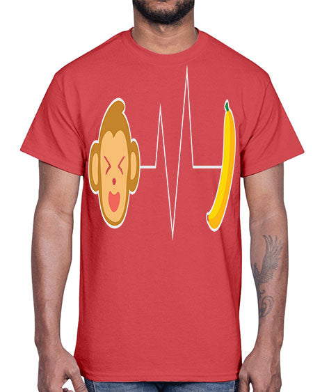 Monkey Heartbeat Banana 13#- monkey- Cotton Tee