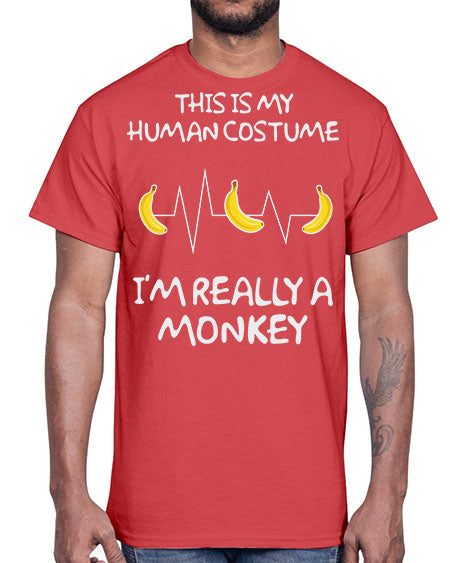 Monkey Human Costume Banana 15#- monkey- Cotton Tee