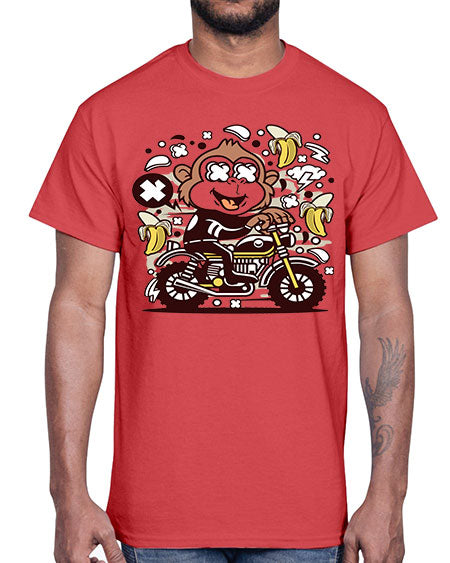 Monkey Motocrosser- monkey- Cotton Tee