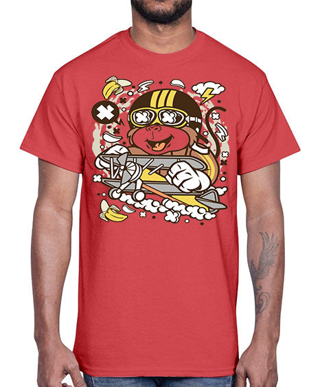 Monkey Pilot- monkey- Cotton Tee