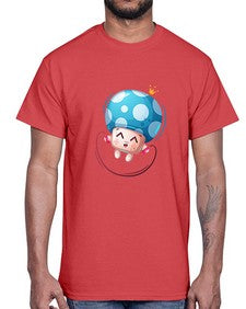 Mushroom 188#- cartoon food- Cotton Tee