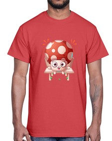 Mushroom 189#- cartoon food- Cotton Tee