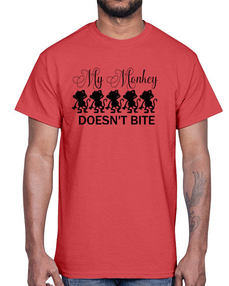 My monkey doesnt bite - monkey- Cotton Tee