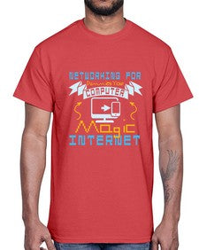 Networking for dummies your computer magic internet 22#- computer- Cotton Tee