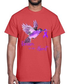 No One Figh Alone Ribbon Alzheimer 201#- alzheimers- Cotton Tee