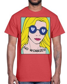 No Worries 956#- art pop art- Cotton Tee