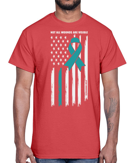 Not All Wounds Are Visible 14#- PTSD- Cotton Tee
