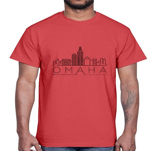 Omaha Minimal Skyline 1530#- cities- Cotton Tee