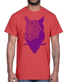 OwlMandalaUpdated 976#- mandala- Cotton Tee