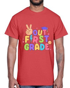 Peace Out first Grade Peace 625#- first grade- Cotton Tee