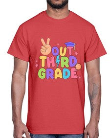 Peace Out third Grade Peace 648#- third grade- Cotton Tee