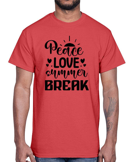 Peace love summer break 01#- summer- Cotton Tee