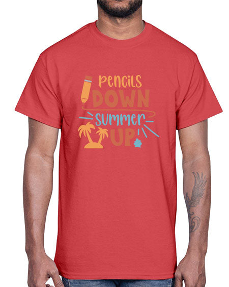 Pencils down summer up 86#- summer- Cotton Tee
