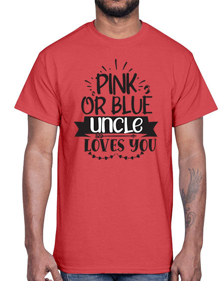 Pink or blue aucle loves you 429#- pregnancy- Cotton Tee