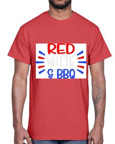 Red White BBQ 1499#- bbq- Cotton Tee