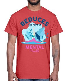Reduces the Paint of Mental Health 495#- yoga- Cotton Tee
