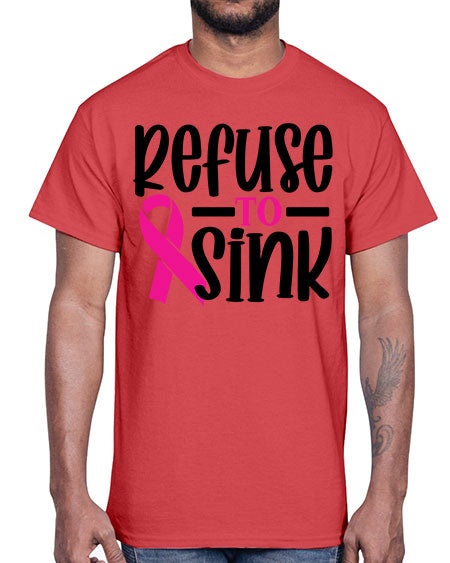 Refuse to Sink 9#- breast cancer- Cotton Tee