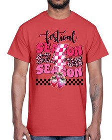 Retro Strawberry Festival Season 1505#- strawberry- Cotton Tee