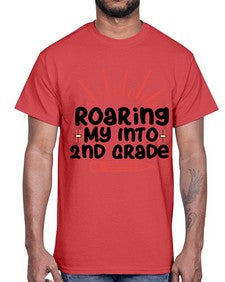 Roaring My Into second Grade 762#- second grade- Cotton Tee