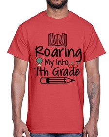 Roaring My Into seventh Grade 763#- seventh grade- Cotton Tee