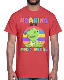 Roaring to first Grade Trex 768#- first grade- Cotton Tee