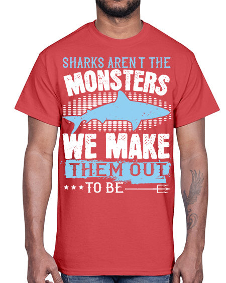 Sharks arent the monsters we make them out to be Style 26#- shark-fish- Cotton Tee