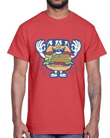 Sir burger 206#- cartoon food- Cotton Tee