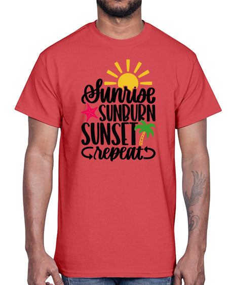 Sunrise Sunburn Sunset Repeat Style 16#- summer- Cotton Tee