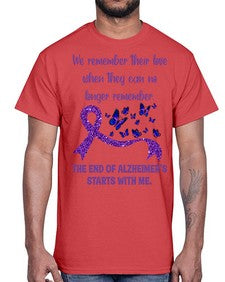 The End Of AlzheimerS Start With Me 217#- alzheimers- Cotton Tee