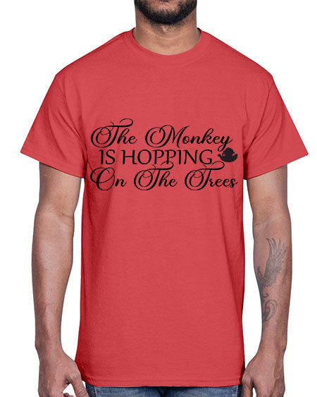The monkey is hopping on - monkey- Cotton Tee