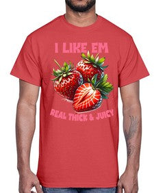 Thick and Juicy Strawberry Festival 1636#- strawberry- Cotton Tee