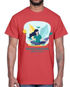 Transformation of Body and Mind 587#- yoga- Cotton Tee