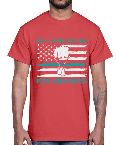 Veteran PTSD Not all wounds 4#- PTSD- Cotton Tee