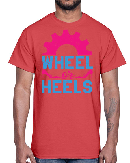 Wheel or Heels Style 238#- baby shower- Cotton Tee
