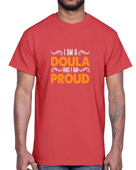 WomensIamadoulaandIamproudgiftforfunnymidwifedoula1652#- doubla- Cotton Tee