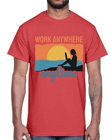 Work Anywhere Anytime 2#- internet- Cotton Tee
