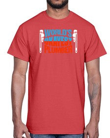 Worlds okayest plumber1665#- plumber- Cotton Tee