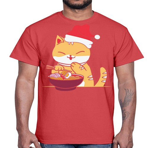 Xmas Kawaii Anime Shiba Inu Eating Ramen 289#- anime- Cotton Tee