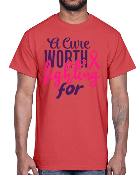 a cure worth fighting for Style 17#- breast cancer- Cotton Tee