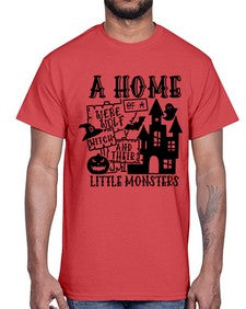 a home of a were wolf witch and their little monsters 53#- witch- Cotton Tee