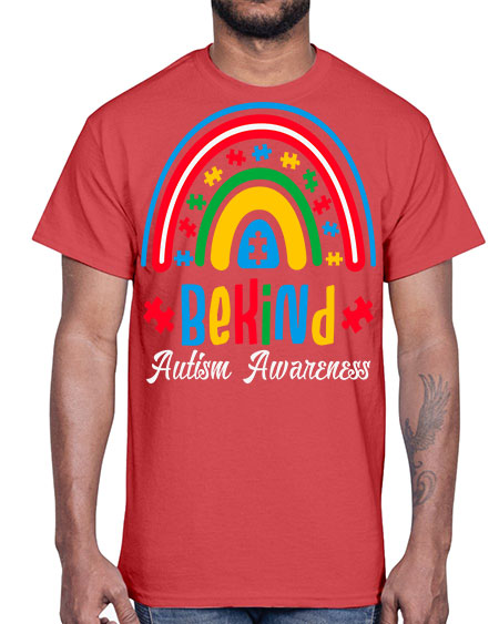 be kind autism awareness rainbow 67#- autism- Cotton Tee