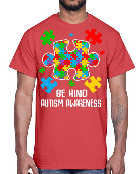 be kind puzzle pieces autism 71#- autism- Cotton Tee