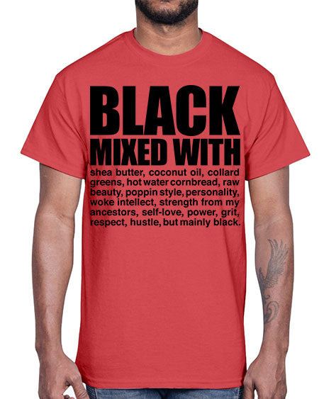 black mixed with 227#- black words and phrases- Cotton Tee