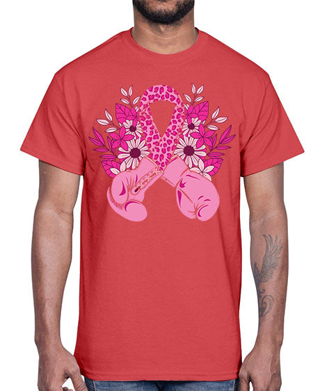 boxing gloves breast cancer- breast cancer- Cotton Tee