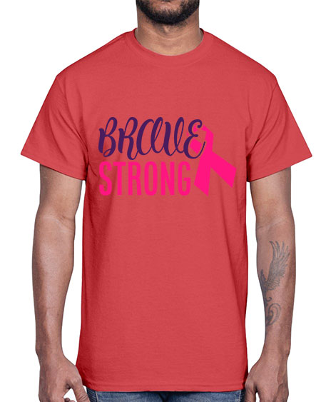 brave strong Style 15#- breast cancer- Cotton Tee