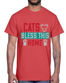 cats bless this home Style 36#- cats- Cotton Tee