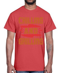 chilling and grilling 90#- bbq- Cotton Tee