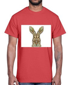 ethnic kangaroo 427#- mandala- Cotton Tee