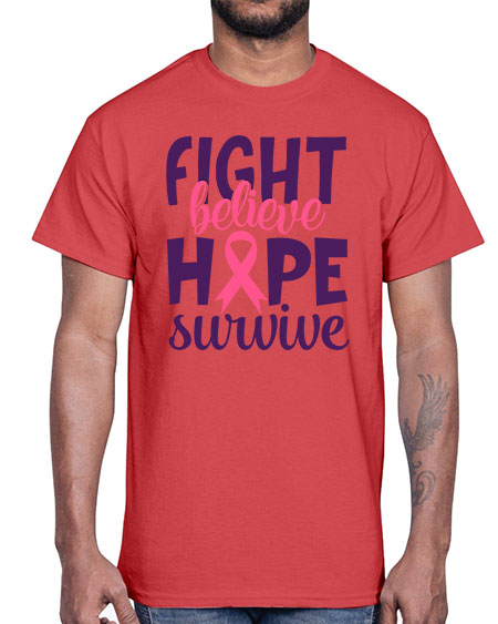 fight believe hope survive Style 13#- breast cancer- Cotton Tee